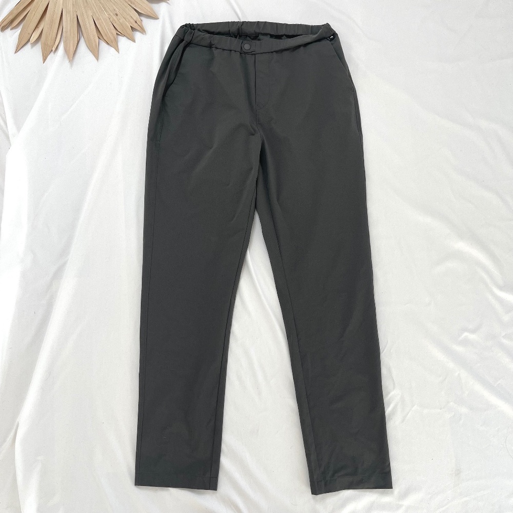 Tracksmith Run Commute Charcoal Grey Pull On Straight Leg Athletic Casual Pants